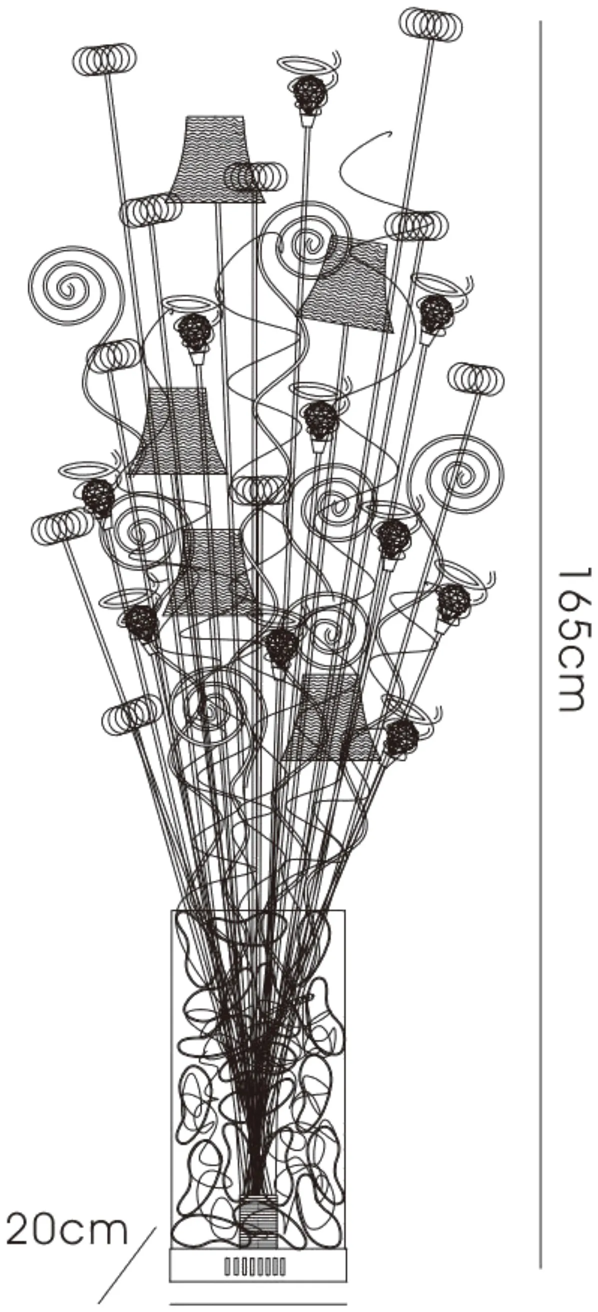 Koil Crystal Floor Lamp 7 Light IL70375  Diyas Home Koil Aluminium